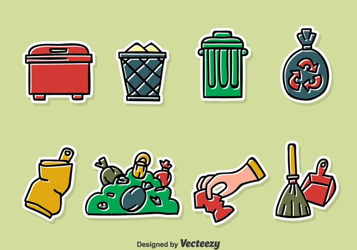 Hand getrokken garbage vector set