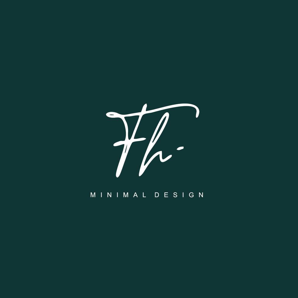 f h fh eerste handschrift of handgeschreven logo voor identiteit. logo met handtekening en hand- getrokken stijl. vector