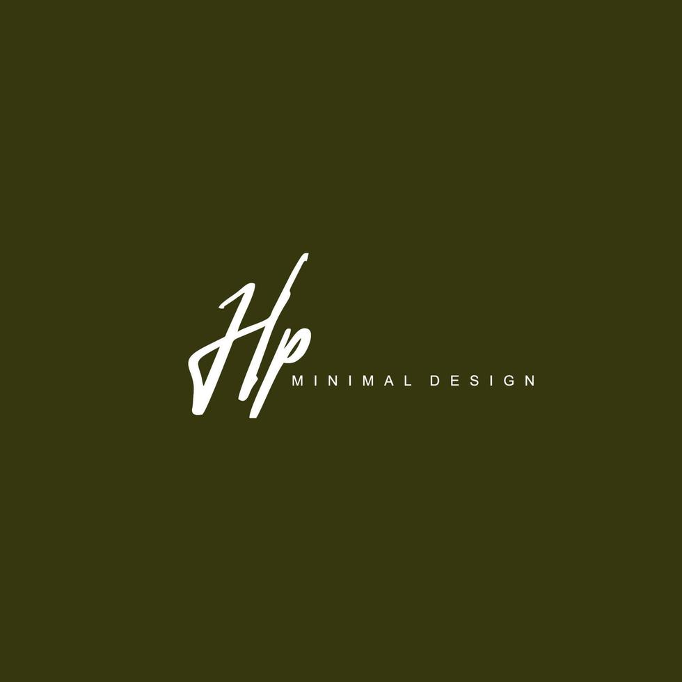 h p hp eerste handschrift of handgeschreven logo voor identiteit. logo met handtekening en hand- getrokken stijl. vector