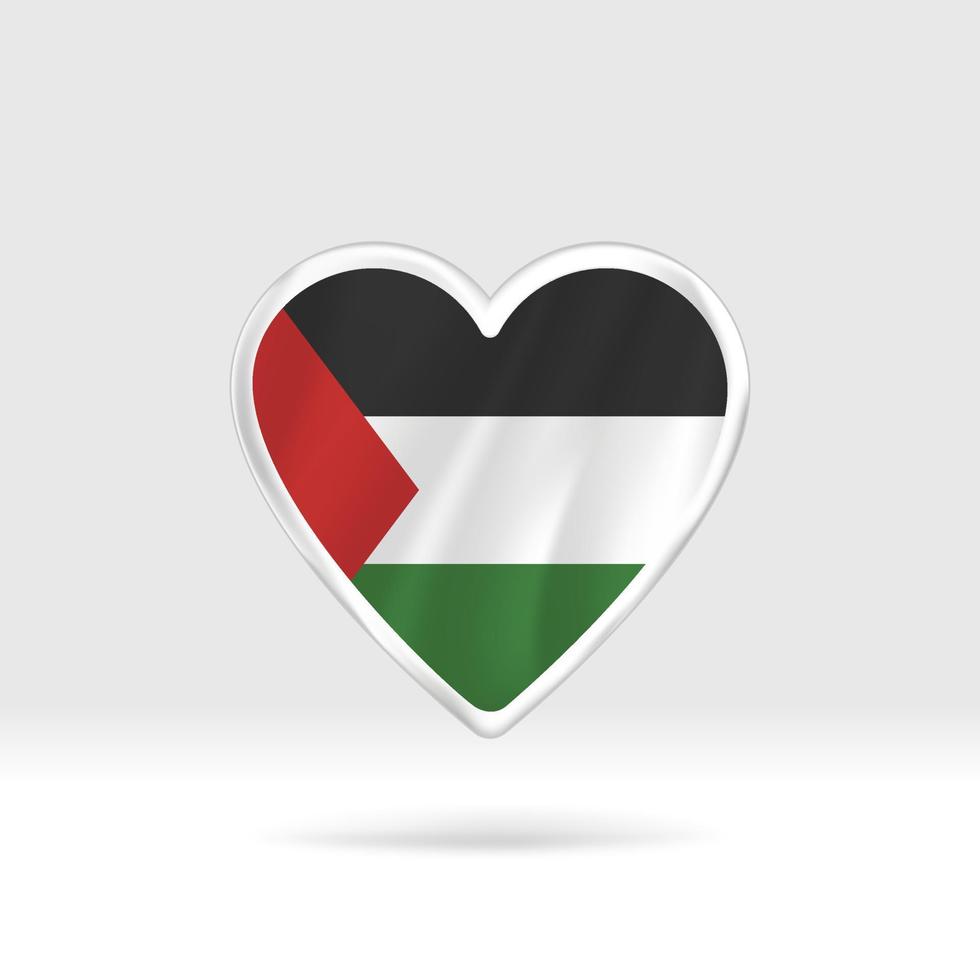 hart van Soedan vlag. zilver knop hart en vlag sjabloon. gemakkelijk bewerken en vector in groepen. nationaal vlag vector illustratie Aan wit achtergrond.