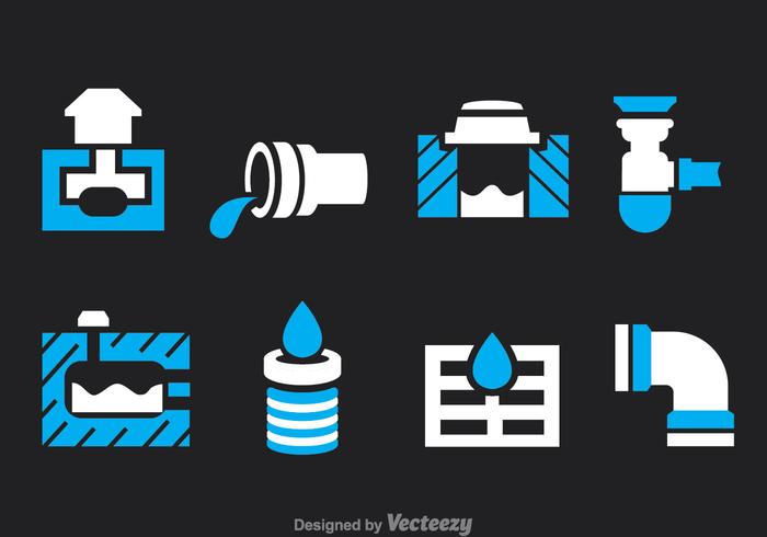 Vector set van riool pictogrammen