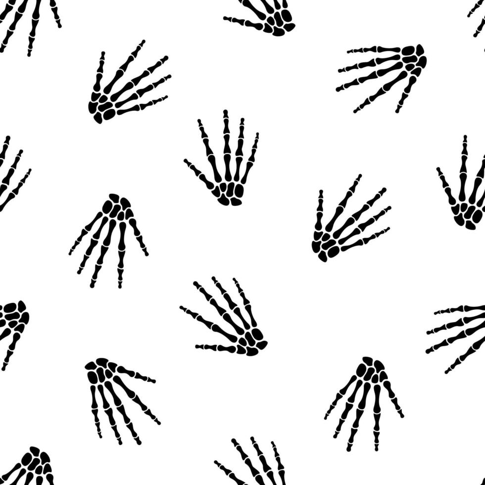 naadloos patroon met menselijk skelet hand- vector