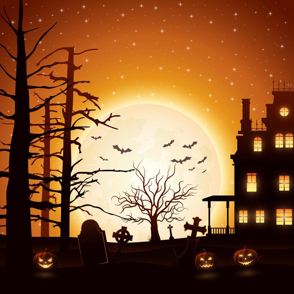 halloween nacht achtergrond vector