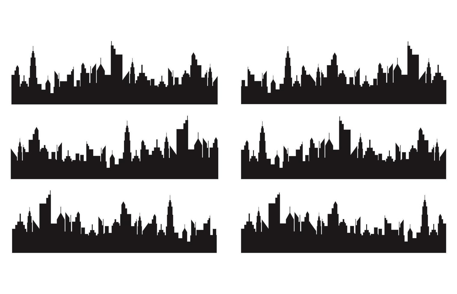 vector illustratie van zwart stadsgezicht silhouet
