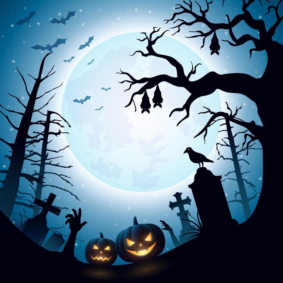 halloween nacht achtergrond vector