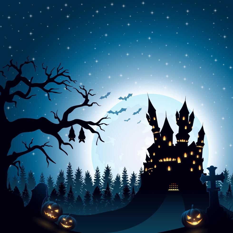 halloween nacht achtergrond vector