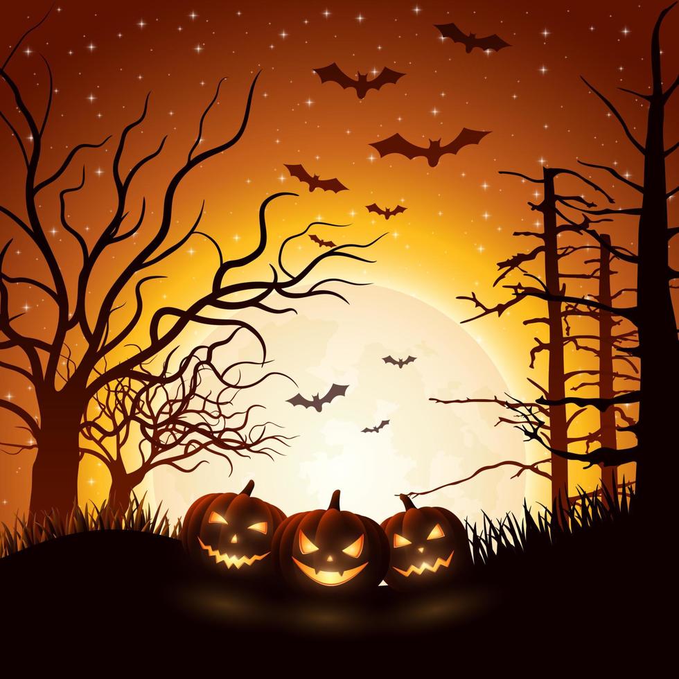 halloween nacht achtergrond vector