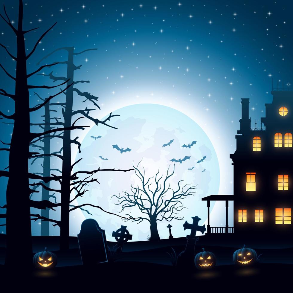 halloween nacht achtergrond vector