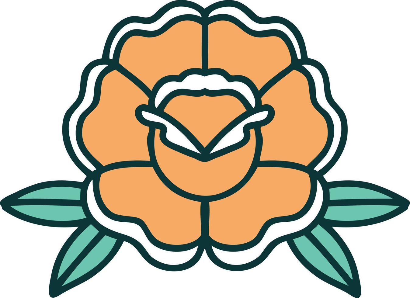 iconisch tatoeëren stijl beeld van een bloem vector