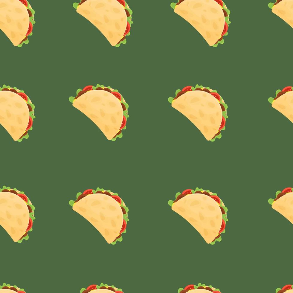 taco naadloos patroon. vector illustratie. Mexicaans voedsel patroon.