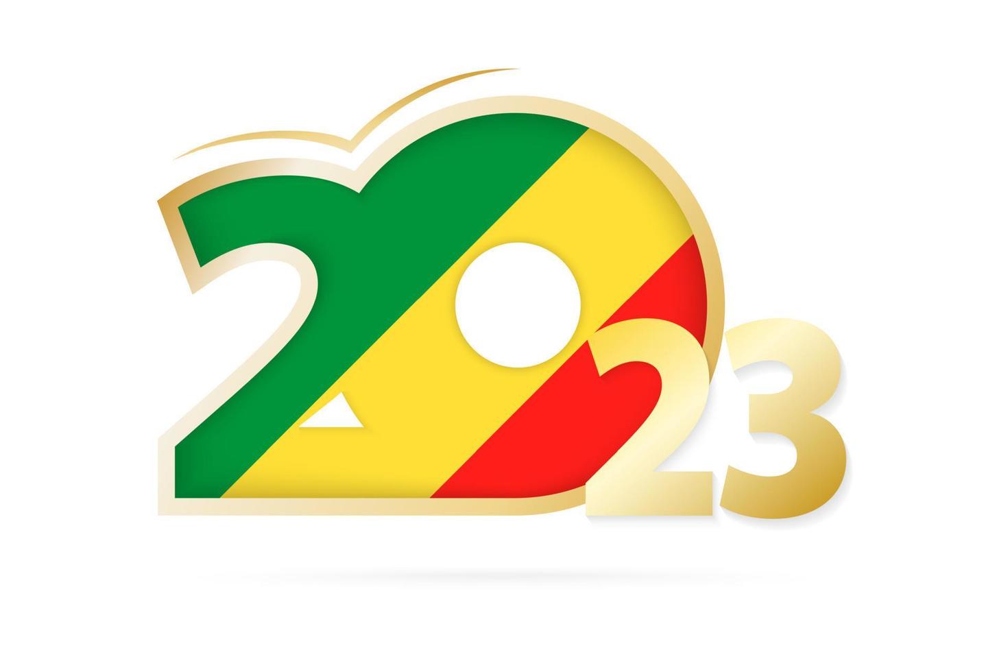 jaar 2023 met Congo vlag patroon. vector