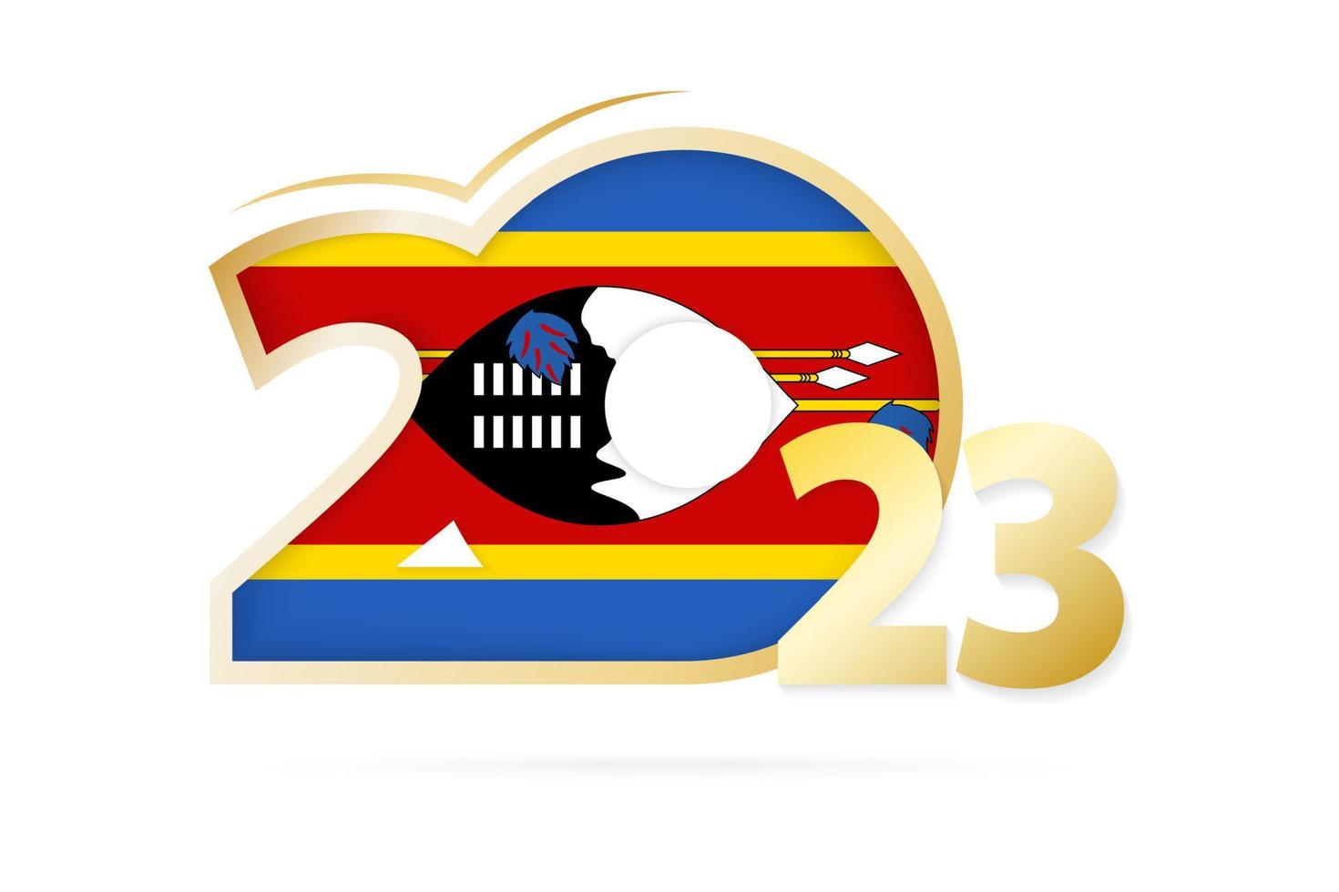 jaar 2023 met Swaziland vlag patroon. vector