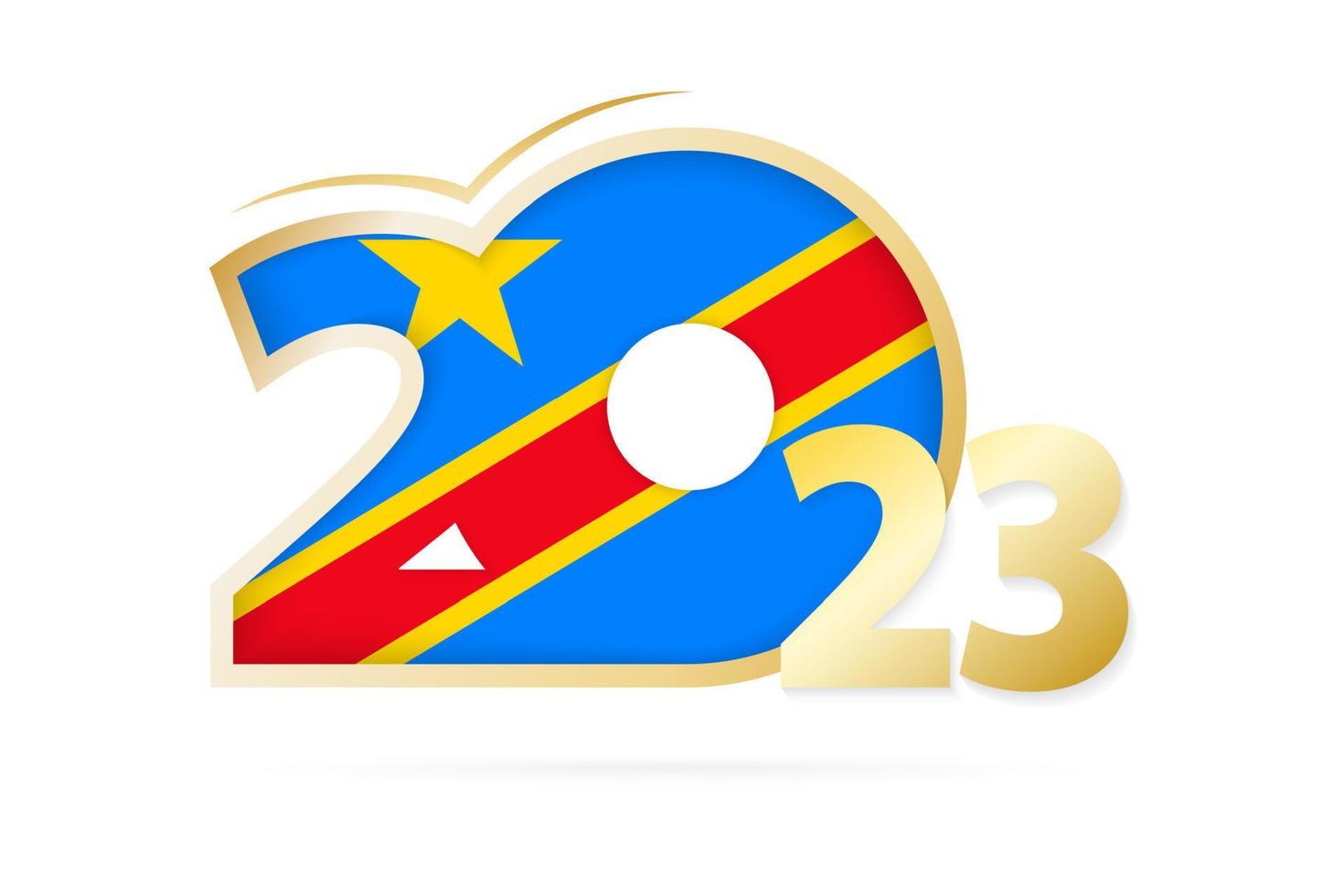 jaar 2023 met dr Congo vlag patroon. vector