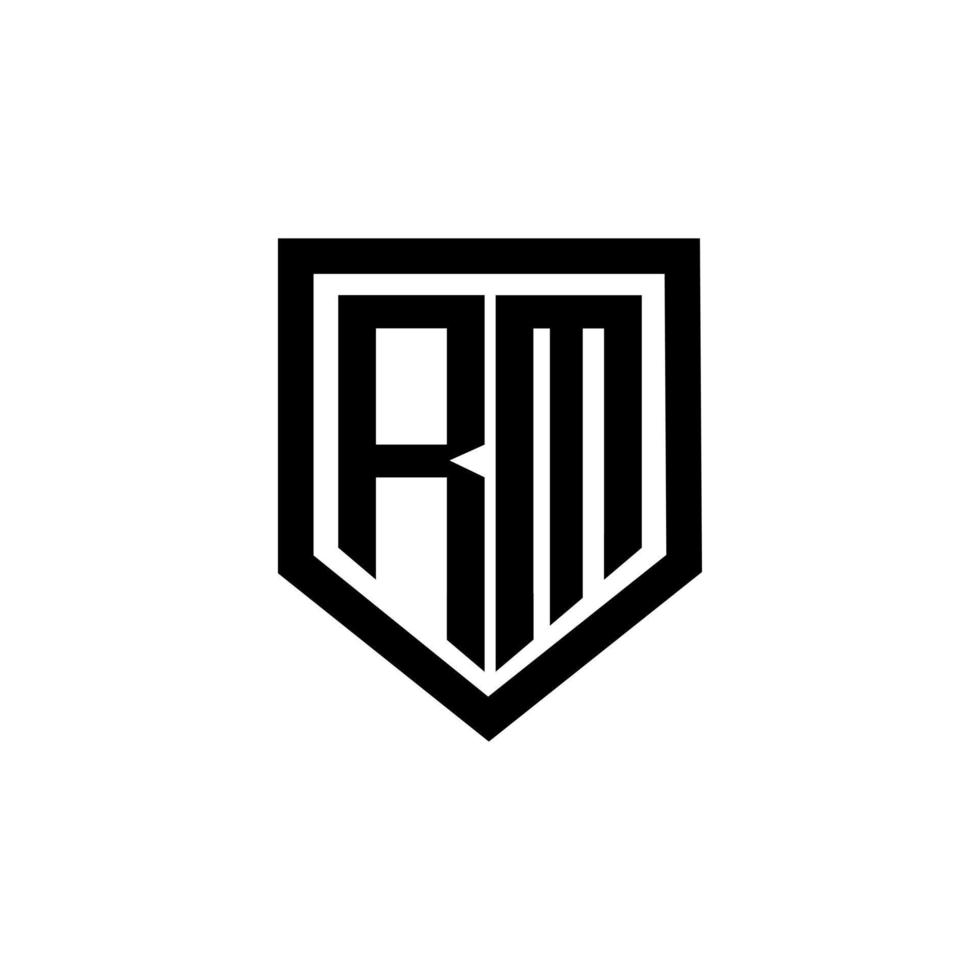 rm brief logo ontwerp met wit achtergrond in illustrator. vector logo, schoonschrift ontwerpen voor logo, poster, uitnodiging, enz.