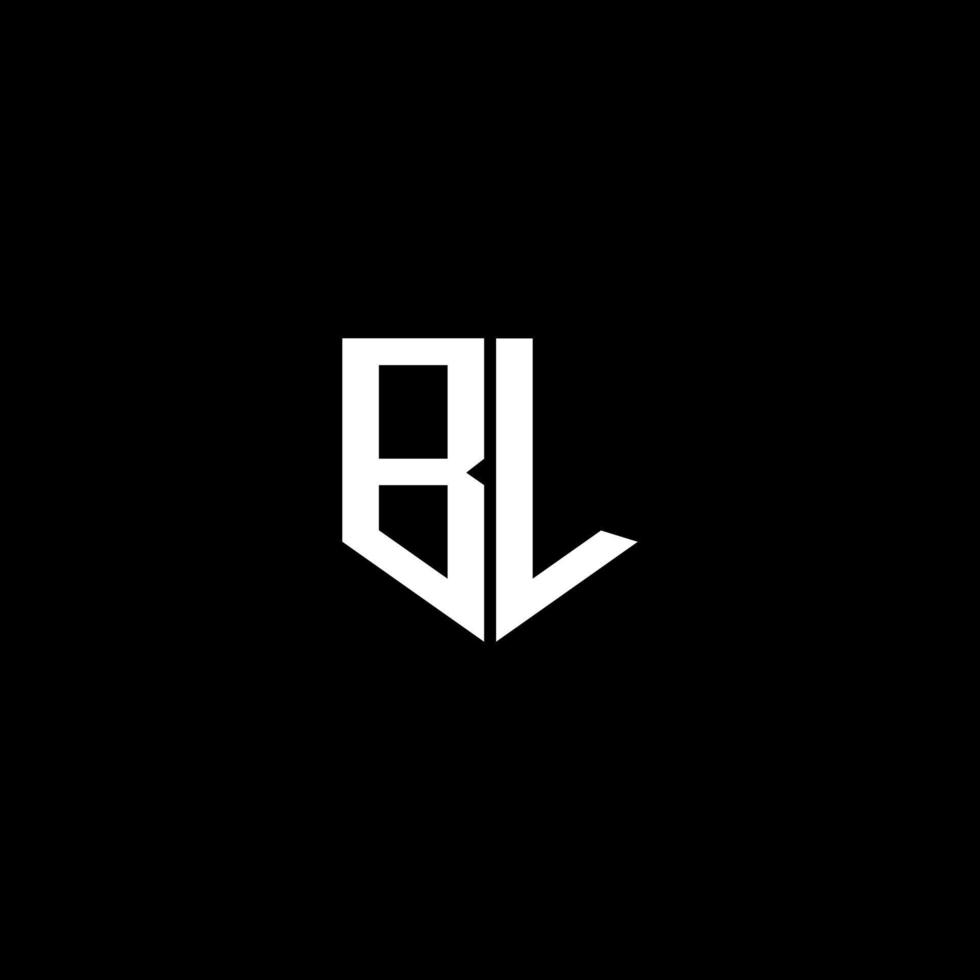 bl brief logo ontwerp met zwart achtergrond in illustrator. vector logo, schoonschrift ontwerpen voor logo, poster, uitnodiging, enz.