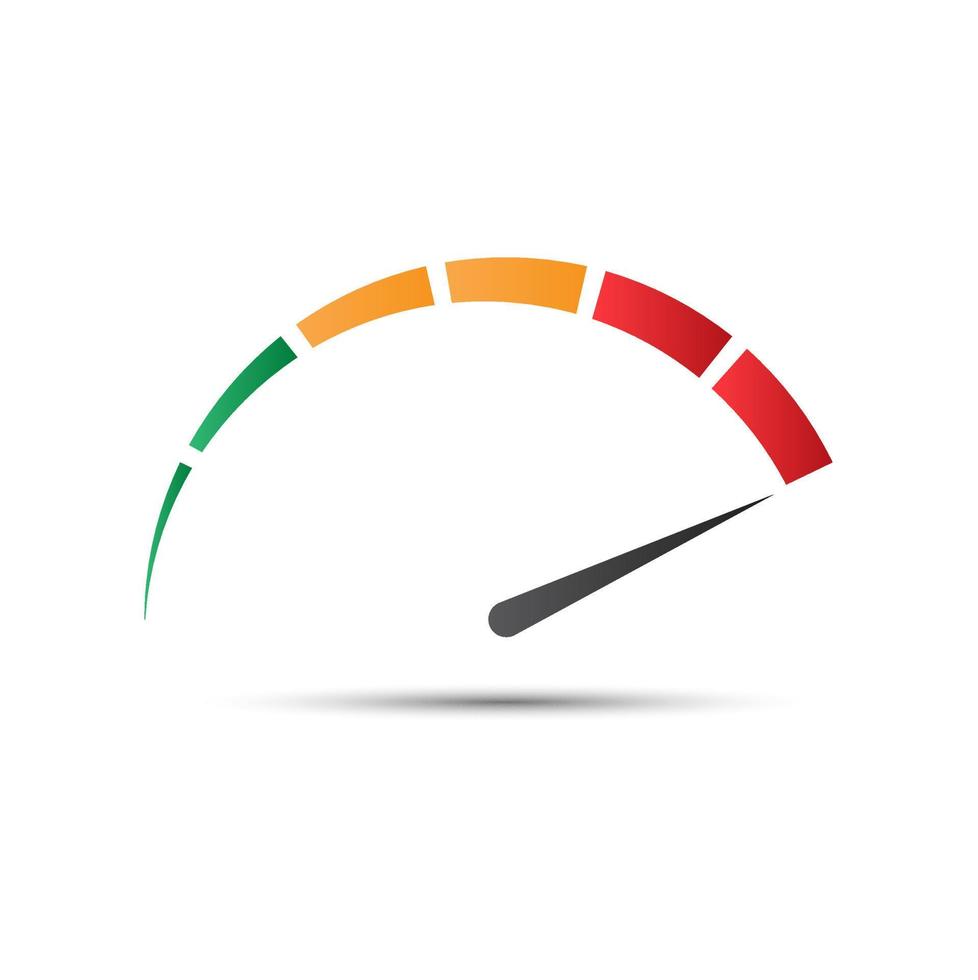 kleur vector toerenteller, snelheidsmeter icoon, prestatie meting symbool