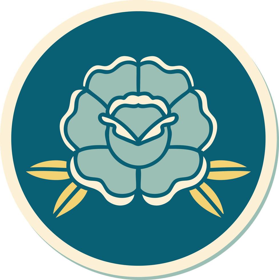 tatoeëren stijl sticker van een bloem vector