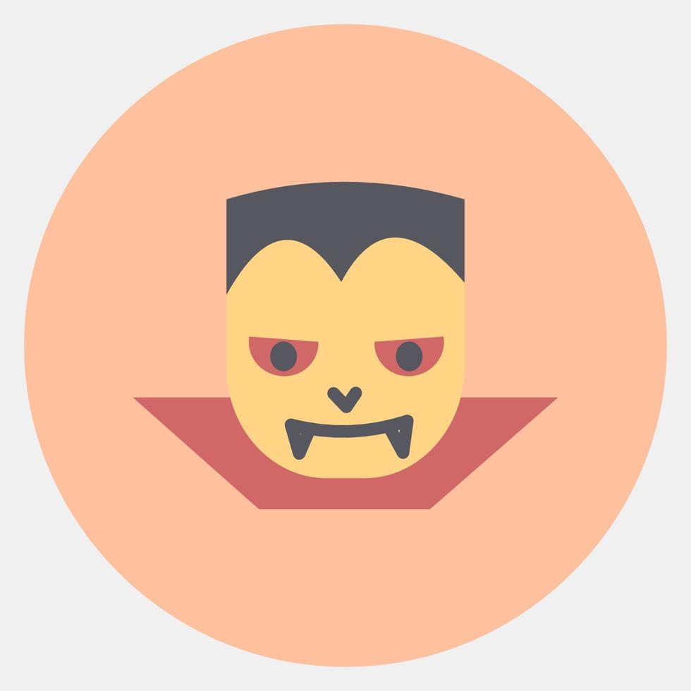 icoon dracula vampier.icon in kleur maat stijl. geschikt voor afdrukken, poster, flyers, partij decoratie, groet kaart, enz. vector