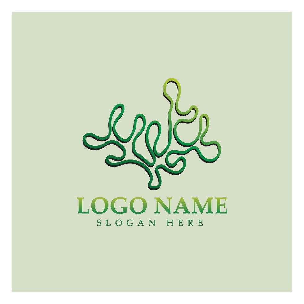 zeewier vector logo icoon illustratie ontwerp.omvat zeevruchten,natuurlijk producten, bloemist, ecologie, wellness, spa.