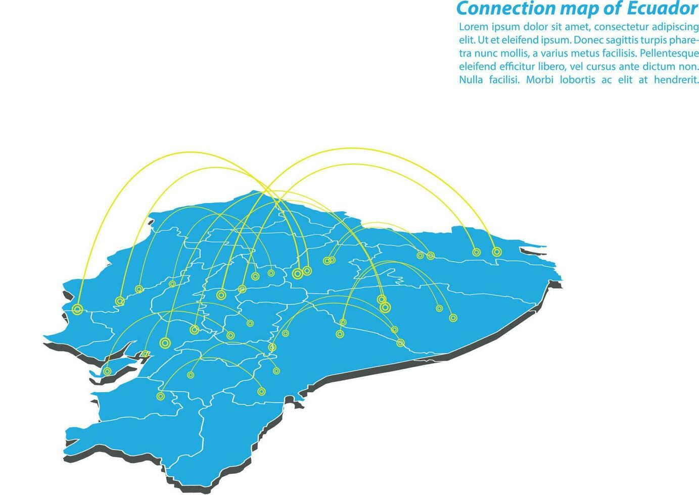 modern van Ecuador kaart verbindingen netwerk ontwerp, het beste internet concept van Ecuador kaart bedrijf van concepten serie, kaart punt en lijn samenstelling. infographic kaart. vector illustratie.