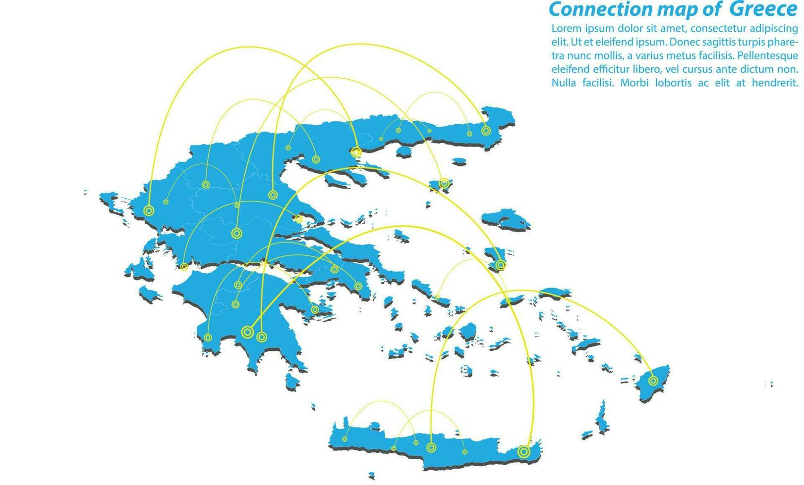 modern van Griekenland kaart verbindingen netwerk ontwerp, het beste internet concept van Griekenland kaart bedrijf van concepten serie, kaart punt en lijn samenstelling. infographic kaart. vector illustratie.
