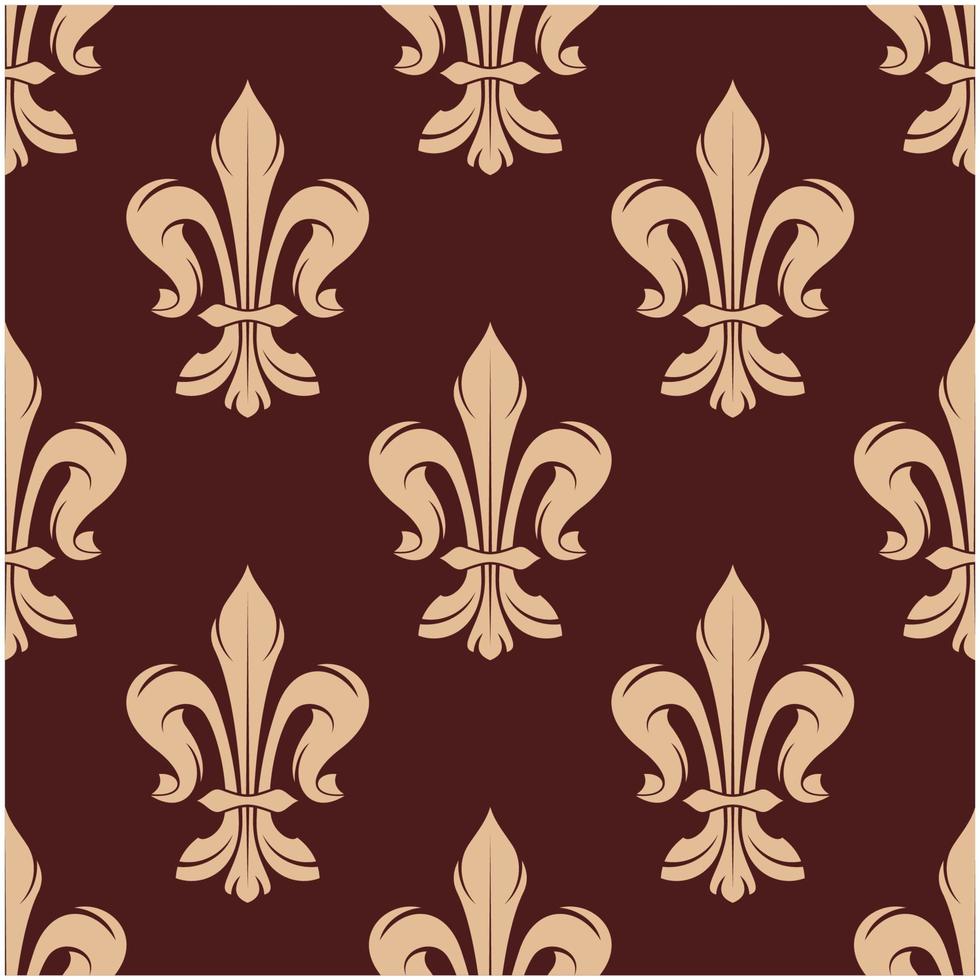 beige en bruin bloemen naadloos patroon vector