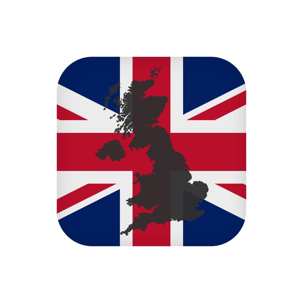 uk kaart met vlag, officieel kleuren. vector illustratie.