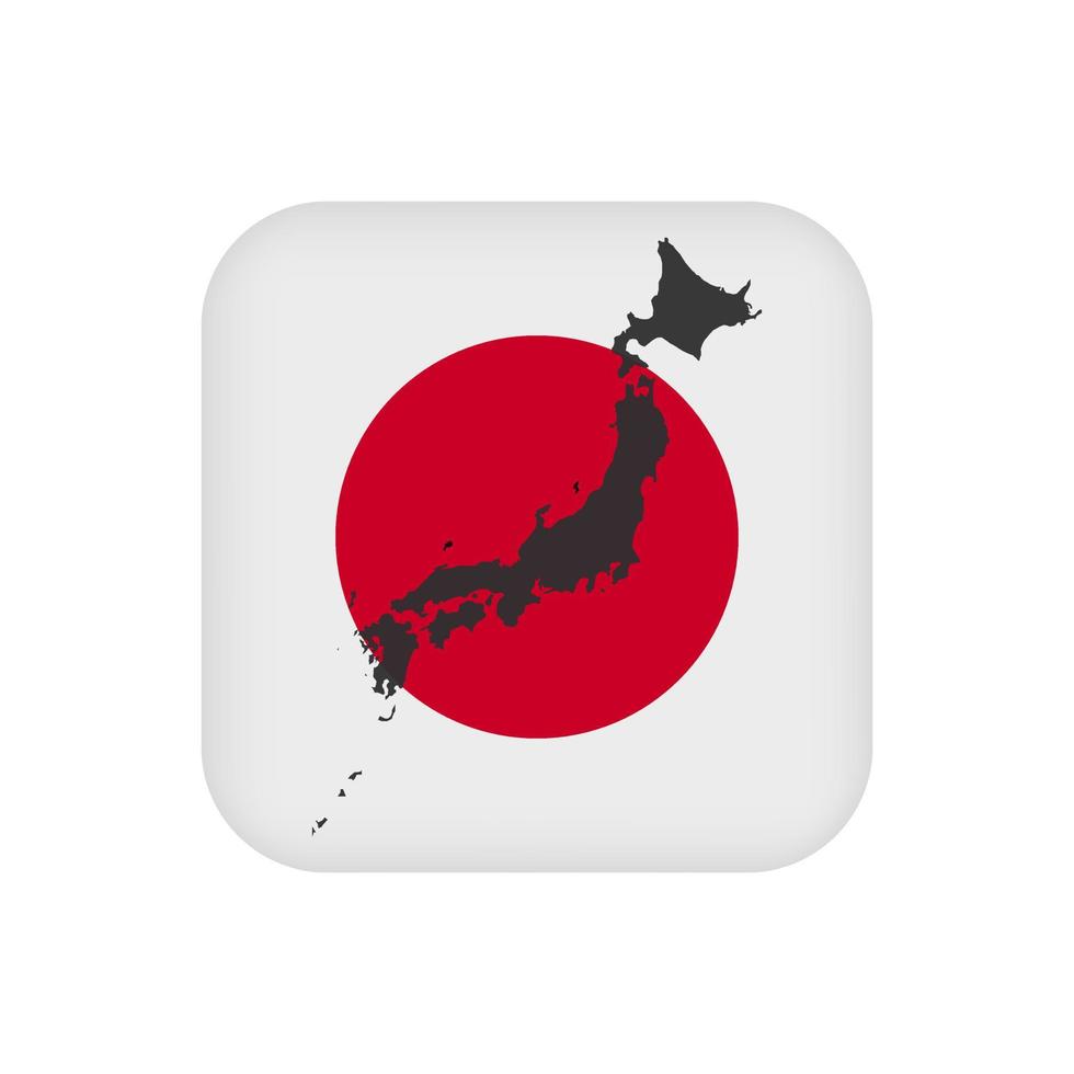 Japan kaart met vlag. vector illustratie