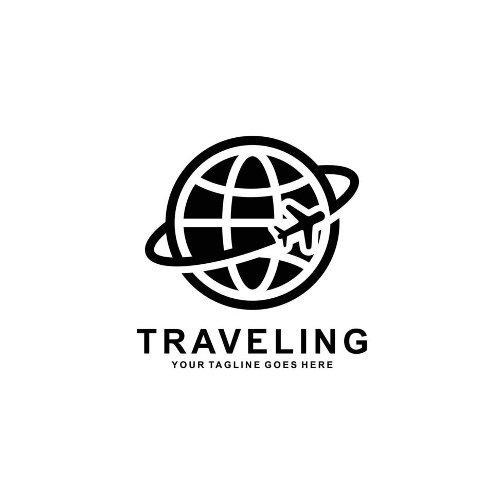reizen. op reis logo. tour en reizen logo ontwerp vector