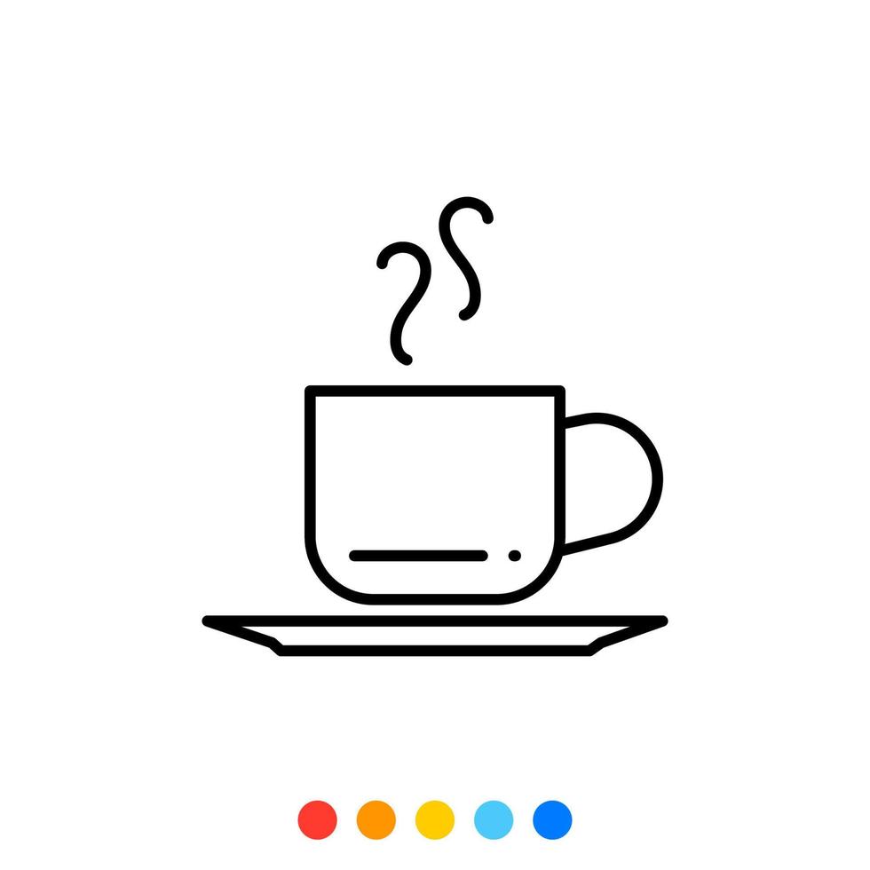 thee of koffie kop icoon, vector en illustratie.