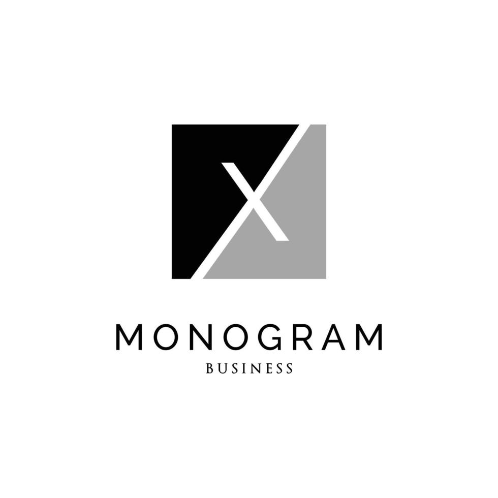 eerste brief X monogram logo ontwerp sjabloon vector