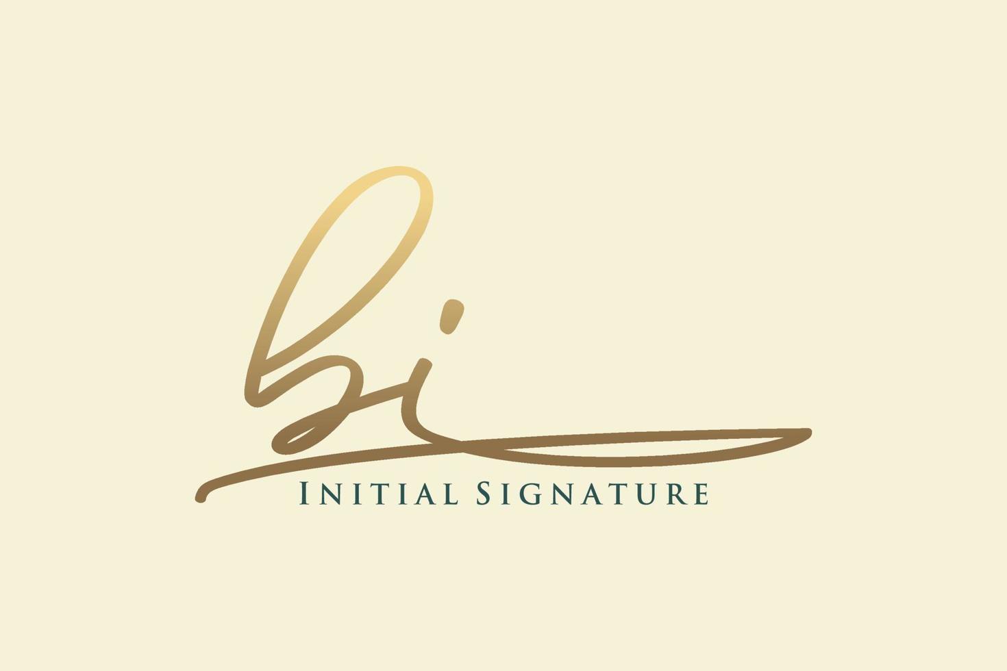 eerste bi brief handtekening logo sjabloon elegant ontwerp logo. hand- getrokken schoonschrift belettering vector illustratie.