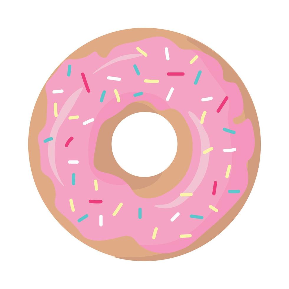 donuts met roze glazuur. donuts vector illustratie