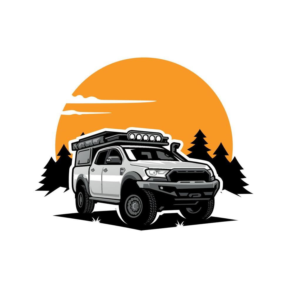 avontuur vrachtauto illustratie logo vector
