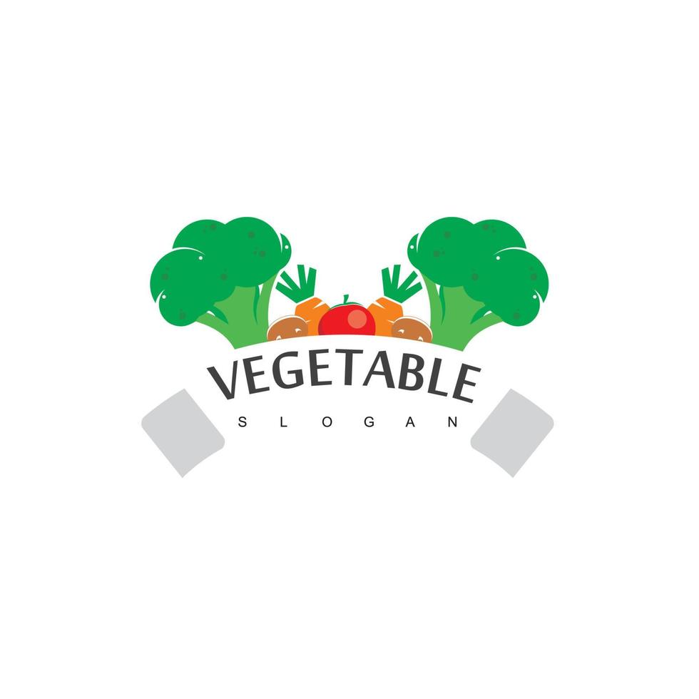 groente logo, veganistisch etiket ontwerp vector