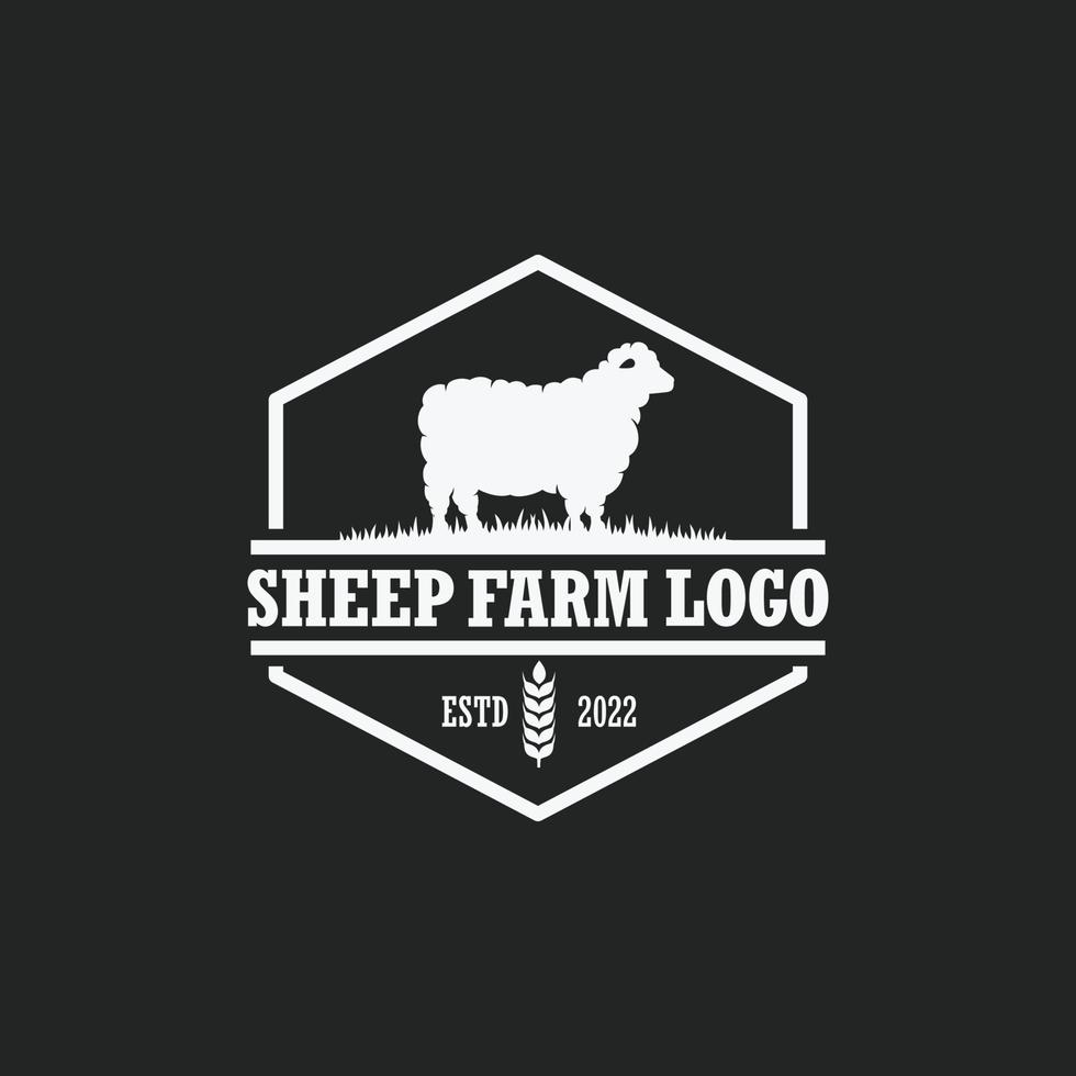 schapen boerderij logo vector. vee boerderij logo vector