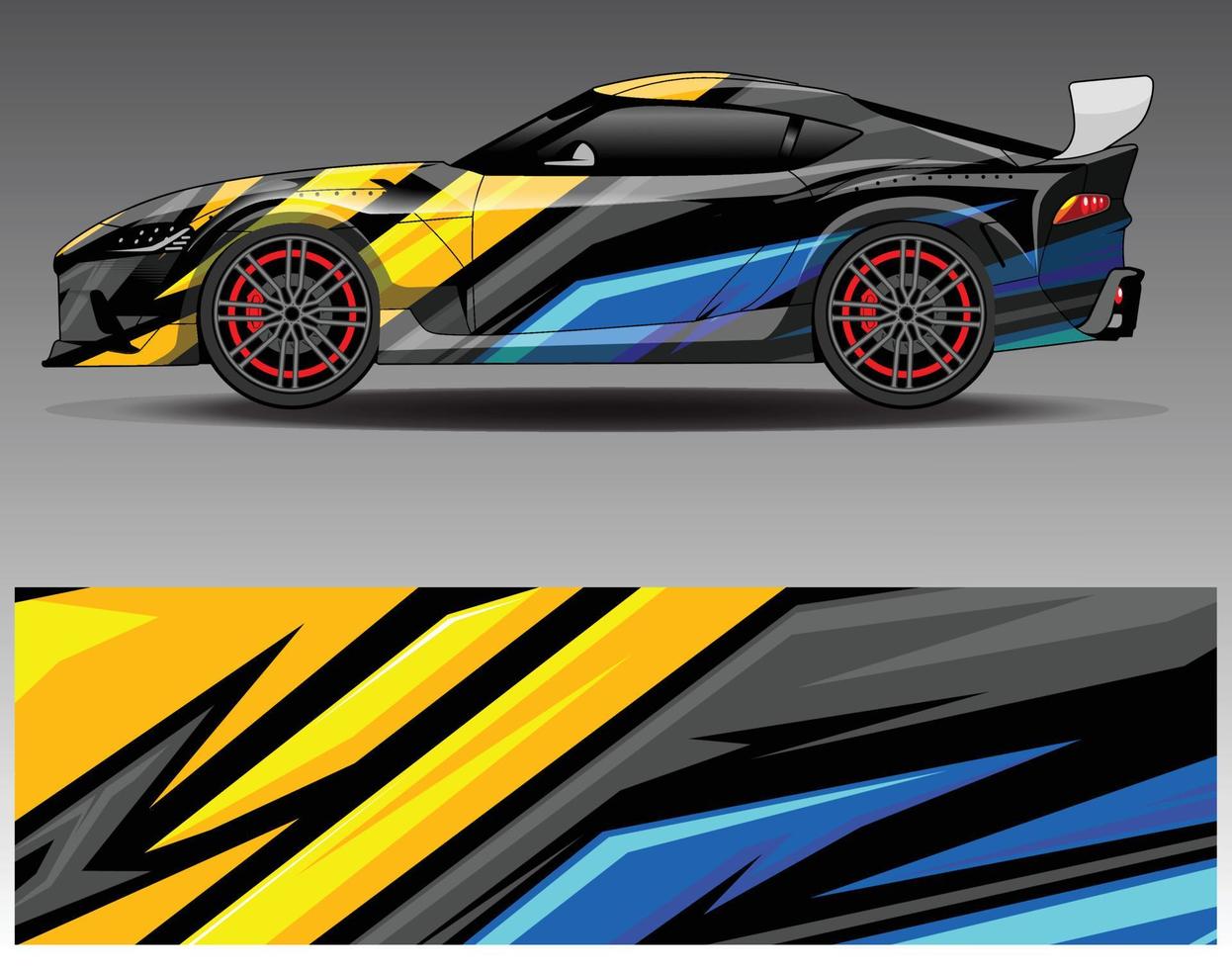 auto wrap ontwerp vector. grafische abstracte streep racen achtergrond kit ontwerpen voor wrap voertuig race auto rally avontuur en livery vector