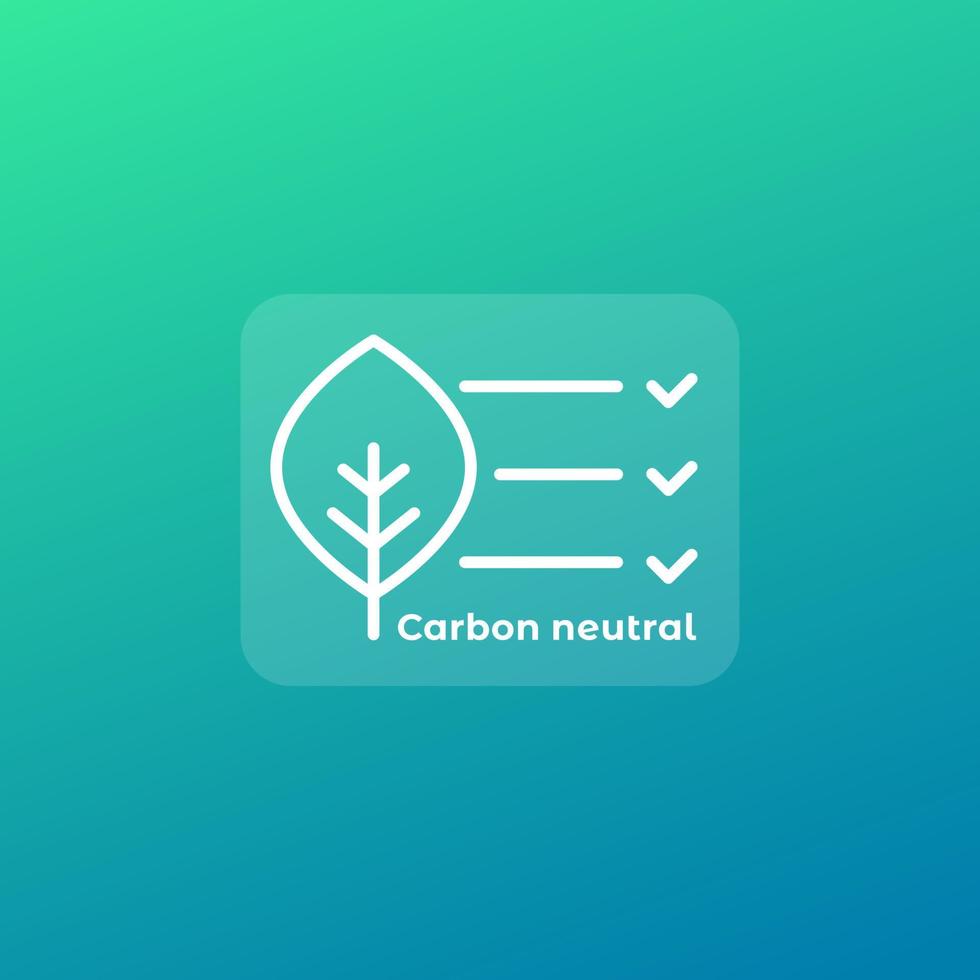 koolstof neutrale icoon, vector ontwerp