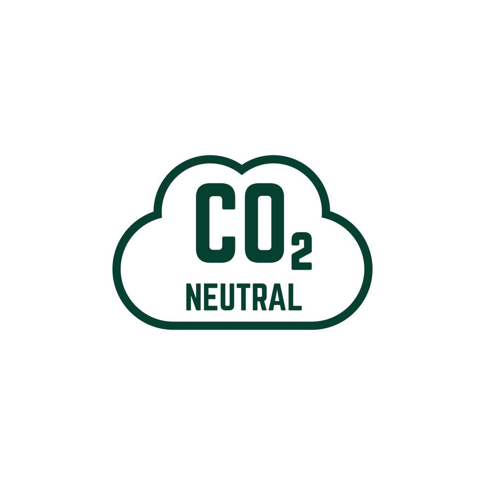 koolstof neutrale icoon, nul co2 emissie vector