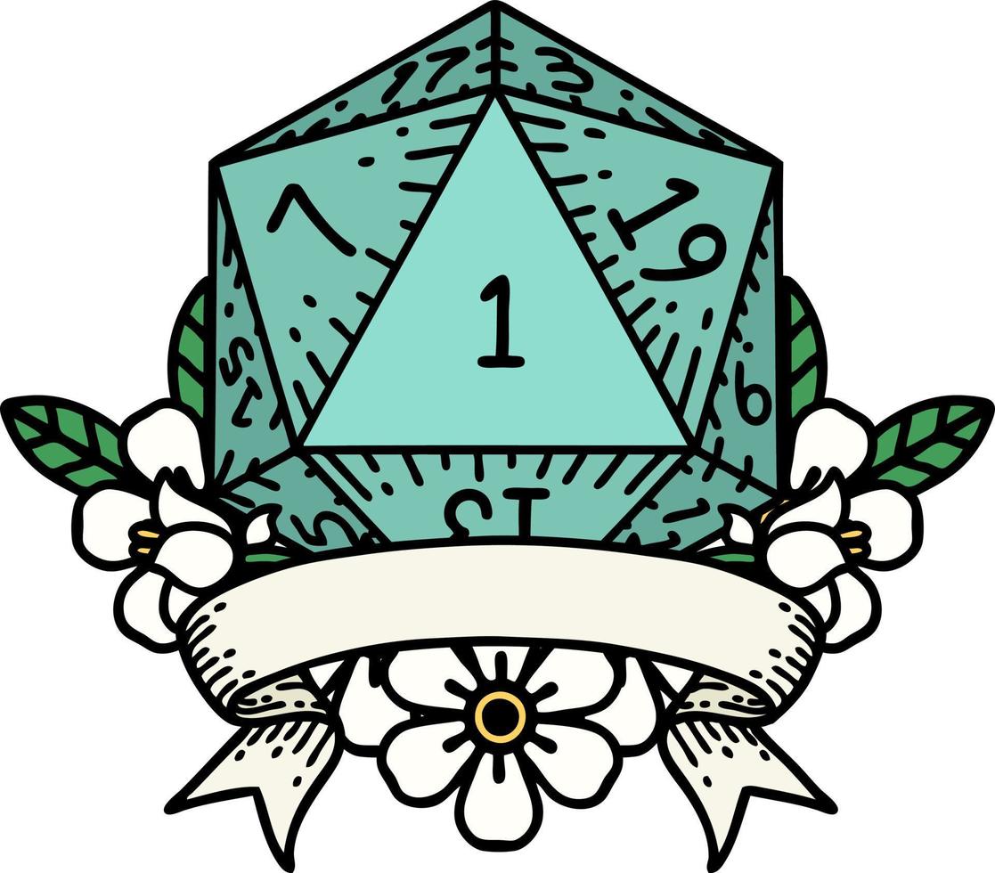 natuurlijk een d20 Dobbelsteen rollen illustratie vector