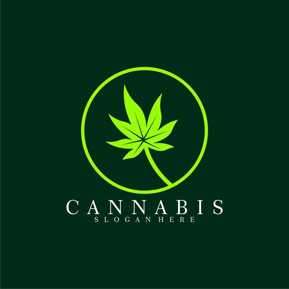 hennep logo. groen marihuana blad vector icoon