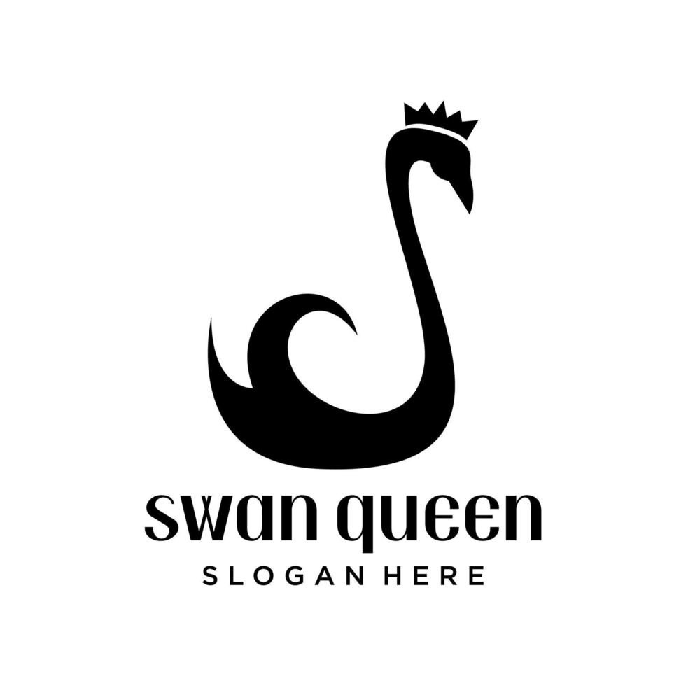 koningin zwaan logo sjabloon. logo met zwaan concept vector