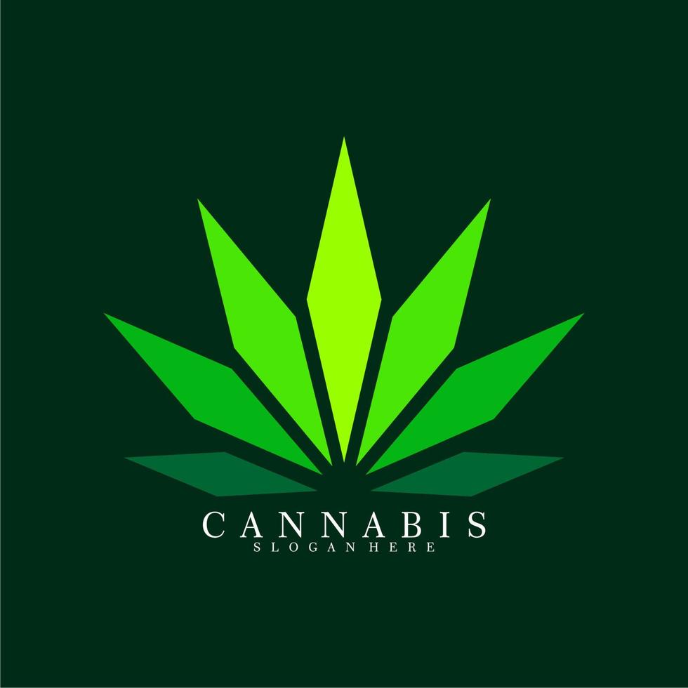 hennep logo. groen marihuana blad vector icoon