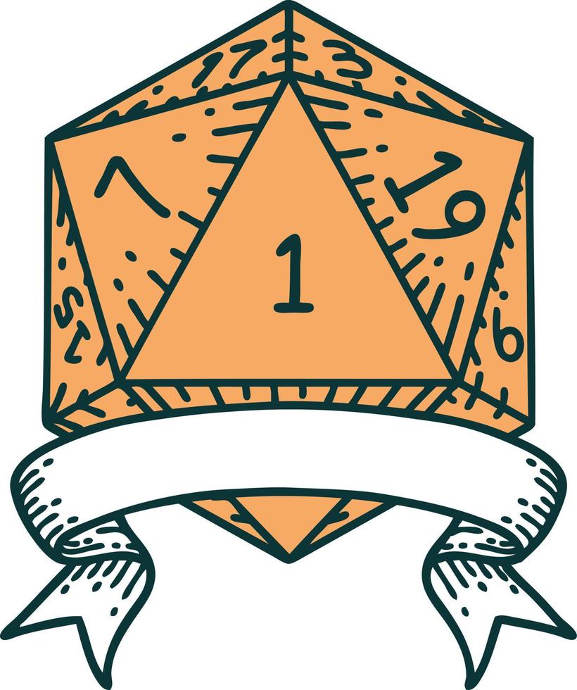 natuurlijk een d20 Dobbelsteen rollen illustratie vector