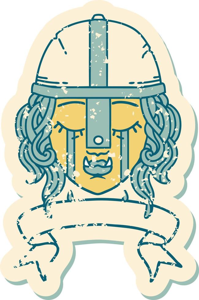 huilen orc vechter karakter gezicht illustratie vector