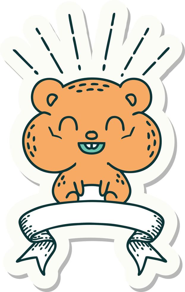 sticker van tatoeëren stijl gelukkig hamster vector