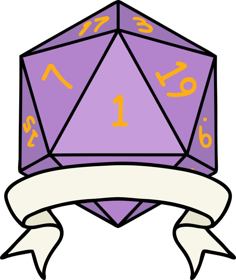 natuurlijk een d20 Dobbelsteen rollen illustratie vector