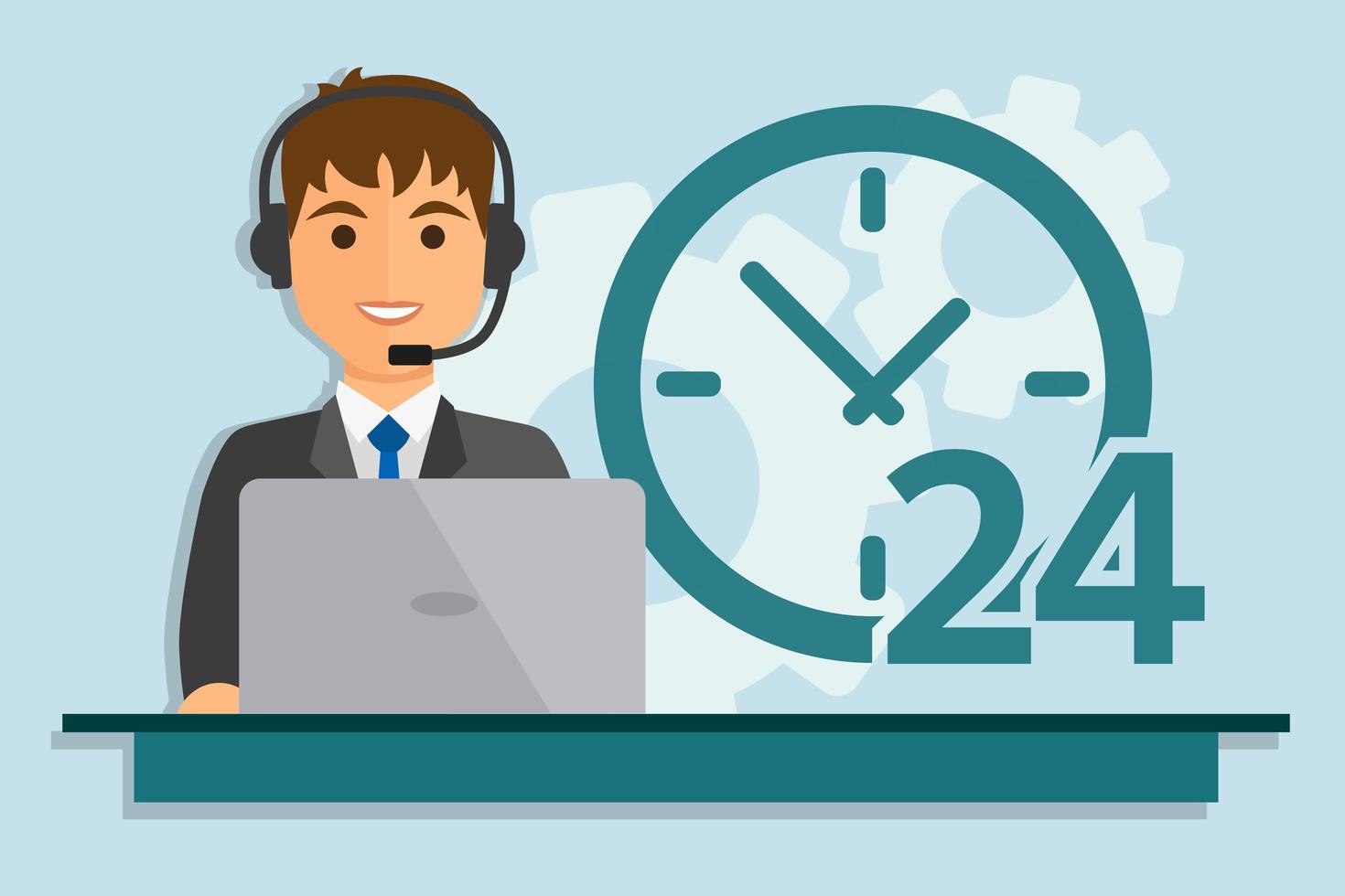 callcenter serviceman vector