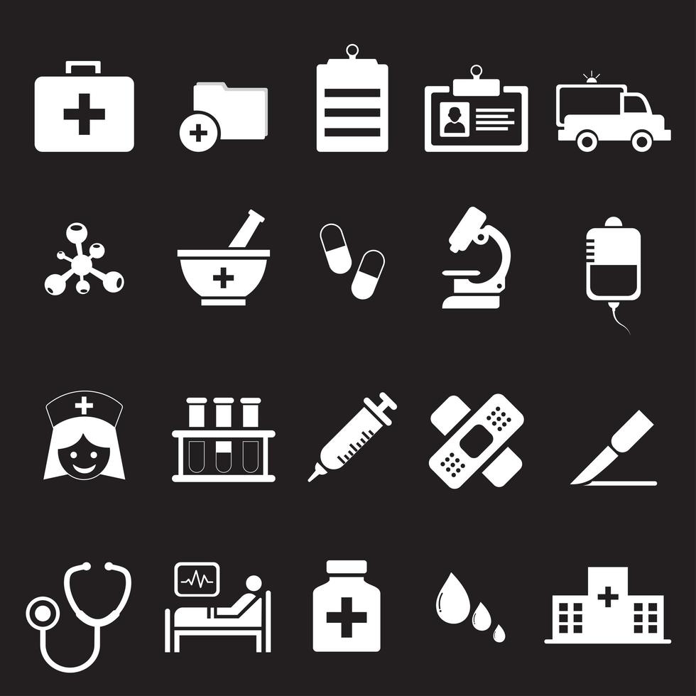 ziekenhuis en medische pictogramserie vector
