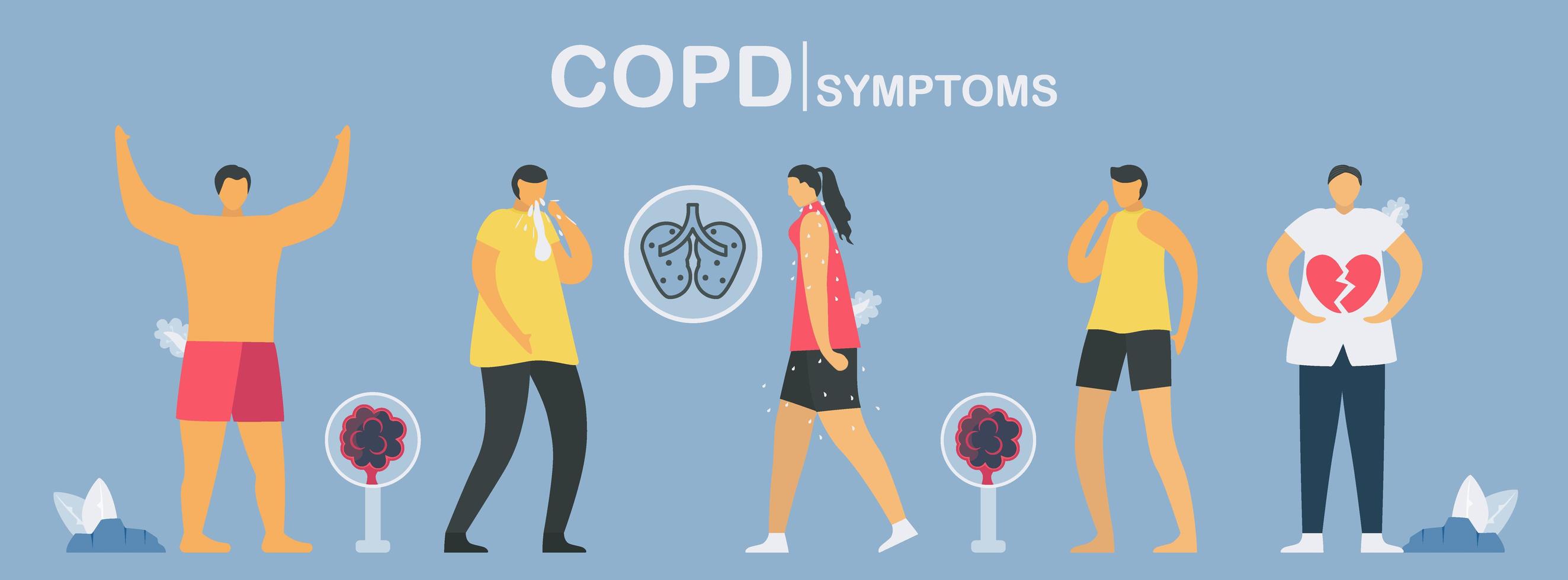 copd symptomenontwerp vector